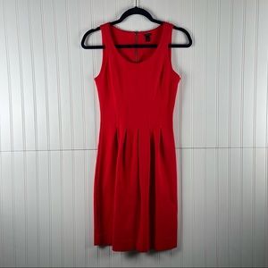 J. Crew tank dress pleated flare fit red 00